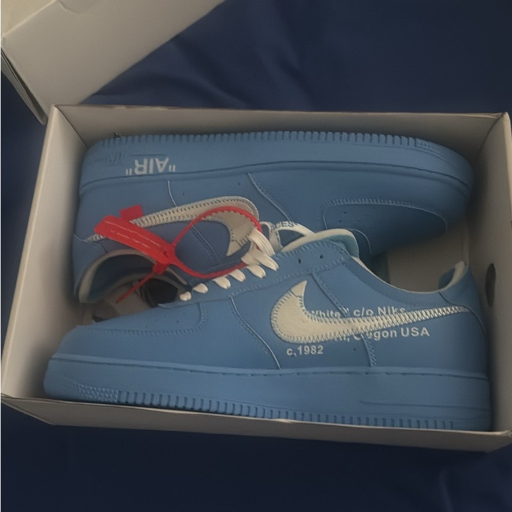 Nike x off white blue dunks